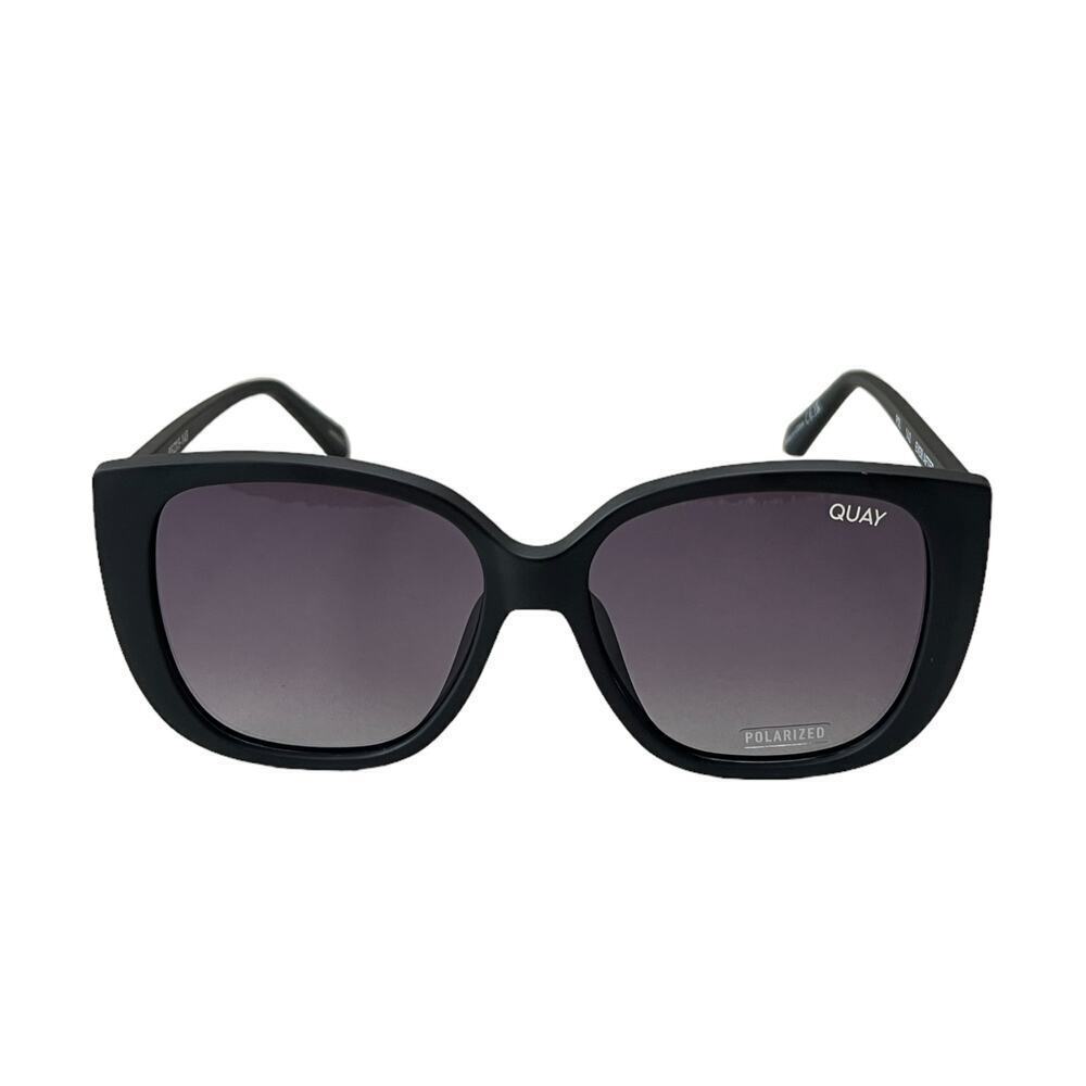 Quay Australia Ever After Sunglasses Matte Black Smoke Polarized SKU Q065